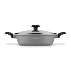 Patelnia na indukcję marmurowa z pokrywką krótkie uchwyty Starke Pro Musse Grey 28 cm
