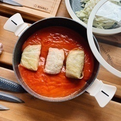 Patelnia na indukcję non-stick krótkie uchwyty z pokrywką Starke Pro Brule 28 cm