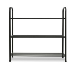Regał na buty stalowy Konighoffer Arco 63 x 28 x 61 cm 3 poziomy czarny
