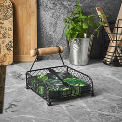 Serwetnik metalowy Tadar Rustiko 18 x 21 x 13 cm czarny