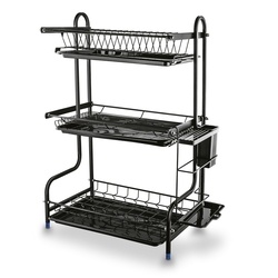 Suszarka do naczyń 3 poziomowa Konighoffer 52,5 x 26 x 65,3 cm czarna