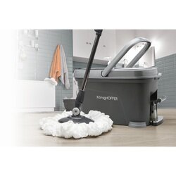 Wiadro plastikowe z pedałem i mop obrotowy KonigHOFFER Clean It +zapas
