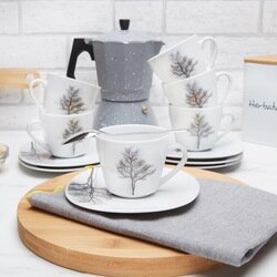 Zestaw filiżanek do kawy Tadar Zima 12 elementów porcelanowy