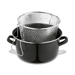 Garnek emaliowany do frytek z sitkiem i pokrywką Tadar 3,2 l