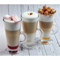 Zestaw 6 szklanek Tadar Caffee Latte 250 ml i 6 złotych łyżeczek koktajlowych