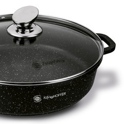 Patelnia na indukcję głęboka krótkie uchwyty Konighoffer Pollo Black 32 x 8 cm