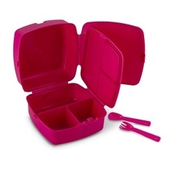 Lunch box z przegródkami widelcem i nożem dla dzieci Tuffex 14 x 15 x 9 cm mix kolorów