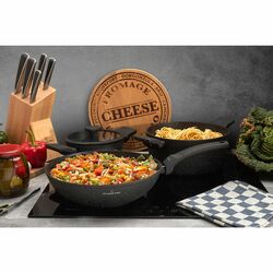 Garnek na indukcję z powłoką marmurową i pokrywką Starke Pro Ceres Marble 1,2 l