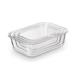 Komplet 3 szklanych pojemników na żywność Konighoffer Largo 350 ml 600 ml 1000 ml