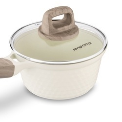 Komplet garnków ceramicznych 9 elementów Konighoffer Rosti kremowe