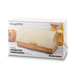 Chlebak drewniany Konighoffer Geometric 36 x 25 x 17 cm beżowy