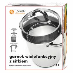 Garnek wielofunkcyjny z sitkiem Tadar 4 l indukcja