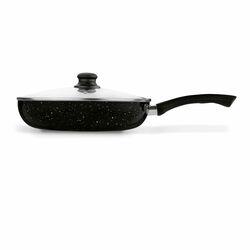 Patelnia marmurkowa non-stick z pokrywką głęboka Tadar Marmara 28 cm