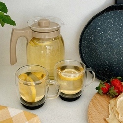 Szklanki termiczne do kawy z silikonowym dnem Konighoffer Garet 330 ml 6 szt. czarne