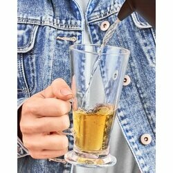 Zestaw 6 szklanek Tadar Caffee Latte 250 ml i 6 złotych łyżeczek koktajlowych