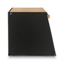 Chlebak stalowy Tadar Geometric Wood 35,5 x 21,5 x 20 cm czarny