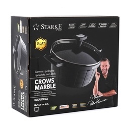 Garnek na indukcję z powłoką marmurową i pokrywką Starke Pro Crows Marble 6,2 l