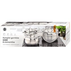 Komplet garnków stalowych Konighoffer Kobe 8 elementów indukcja