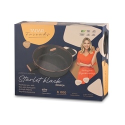 Patelnia krótkie uchwyty z pokrywką Starke Pro Starlet Black 28x8 cm