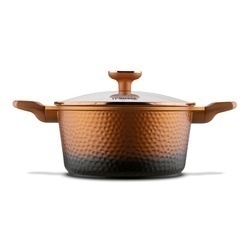 Zestaw garnków na indukcję Starke Pro Texture Copper 10 elementów i 3 noże Toshiro