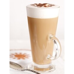 Komplet sześciu szklanek Tadar Caffe Latte 250 ml i 6 łyżeczek koktajlowych