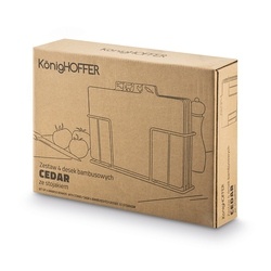 Zestaw 4 desek do krojenia ze stojakiem Konighoffer Cedar 29 x 21 x 7 cm