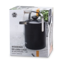 Wiaderko do lodu ze szczypcami KonigHOFFER Lugo 1,3 l czarny mat