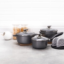 Zestaw garnków Konighoffer Pollo Grey 8 elementów 2 nakładki i 2 podkładki