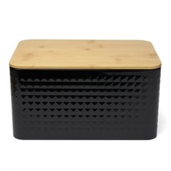 Chlebak metalowy Tadar Geometric II 35 x 23 x 18,5 cm czarny