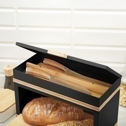 Chlebak stalowy dwupoziomowy Konighoffer Artesano 38 x 18 x 23 cm czarny