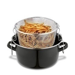 Garnek emaliowany do frytek z sitkiem i pokrywką Tadar 3,2 l