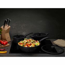 Garnek na indukcję z powłoką marmurową i pokrywką Starke Pro Ceres Marble 1,2 l