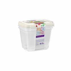 Komplet 2 pojemników na żywność Great Plastic Aral 0,7 l mix kolorów