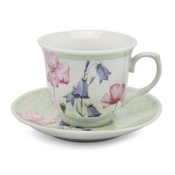 Komplet dwóch filiżanek do kawy ze spodkami Tadar Bella Feguro Fiori 250 ml