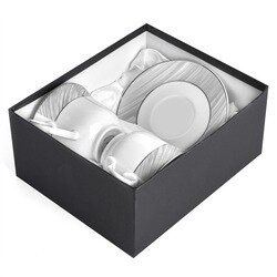 Komplet dwóch filiżanek do kawy ze spodkami Tadar Bella Feguro Motivo 250 ml