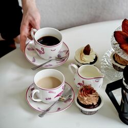 Komplet dwóch filiżanek porcelanowych ze spodkami Tadar Flamingo 250 ml