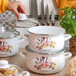 Komplet garnków emaliowanych Tadar Herbal 8 elementów