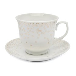 Komplet sześciu filiżanek do kawy ze spodkami Tadar Bella Feguro Punto D'oro 250 ml