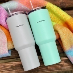 Kubek termiczny ze słomką Konighoffer Davos 1200 ml zielony