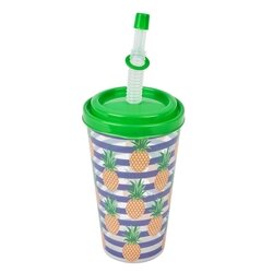 Kubek ze słomką Hega 560 ml mix wzorów