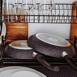 Patelnia marmurkowa non-stick Tadar Marmara Black 24 cm indukcja