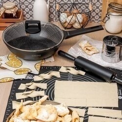 Patelnia WOK na indukcję z pokrywką Starke Pro Taylor Marble 28 cm