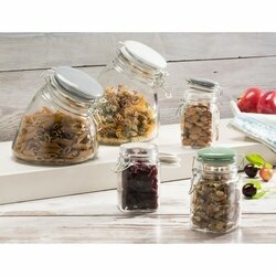 Słoik z klipsem Tadar 250 ml biała ceramiczna pokrywka