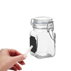 Słoiki szklane z kredą Tadar 250 ml 6 sztuk i 12 etykiet kredowych