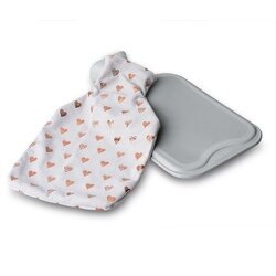 Termofor gumowy i pokrowiec Tadar Złote Serduszka 1,5 l 33 x 20 cm