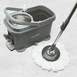 Wiadro plastikowe z pedałem i mop obrotowy KonigHOFFER Clean It +zapas