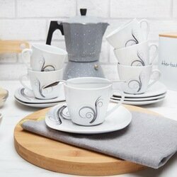 Zestaw filiżanek do kawy Tadar Dolce Vita 12 elementów porcelanowy