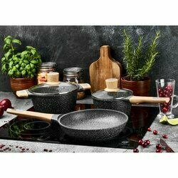 Zestaw garnków i patelni granitowych Starke Pro Ashen Granite 9 elementów i 5 miarek
