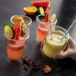 Szklanki termiczne do kawy Tadar Sublime 300 ml 6 szt. i 6 złotych łyżeczek koktajlowych