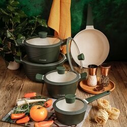 Zestaw garnków marmurowych na indukcję Starke Pro Naturale 10 elementów